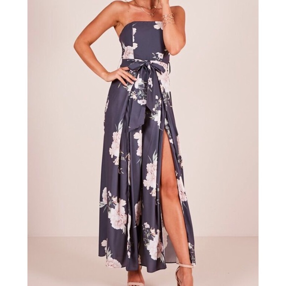 Showpo. Dresses & Skirts - So kiss me jumpsuit in charcoal floral